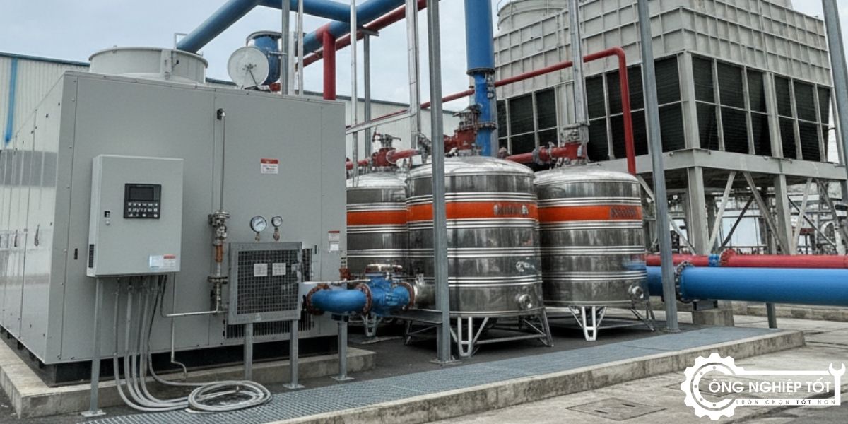 Téc nước trong hệ thống làm mát công nghiệp